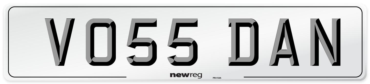 VO55 DAN Number Plate from New Reg